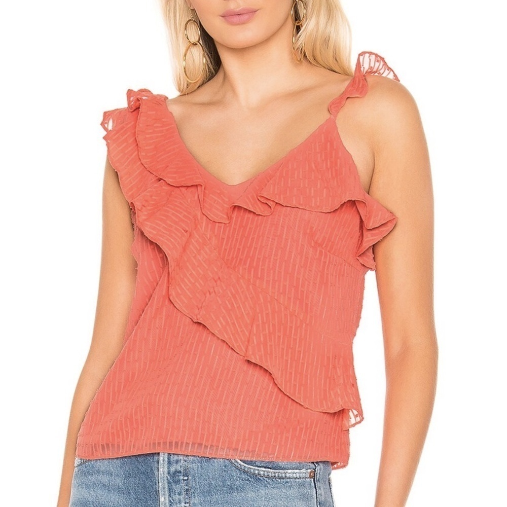 NWT Tularosa Revolve Lennox Ruffle Top in Coral Sz. S
